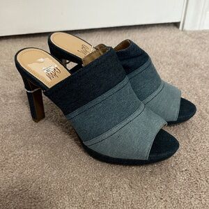 New Impo Denim Jean Open-Toe Mules